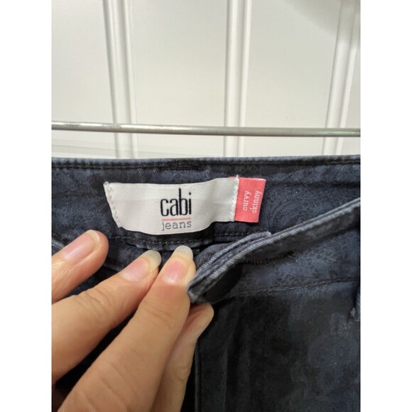 CAbi  Skinny Jeans Pacific Blue Curvy Lace Print Modern Stretch COMFORT‎ WM SZ 6 - Picture 4 of 12